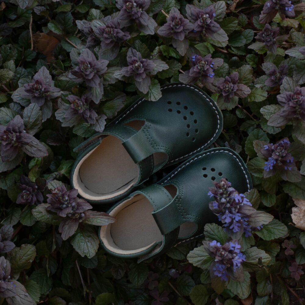 Leather Kids' Shoes Lusti - Dark Green