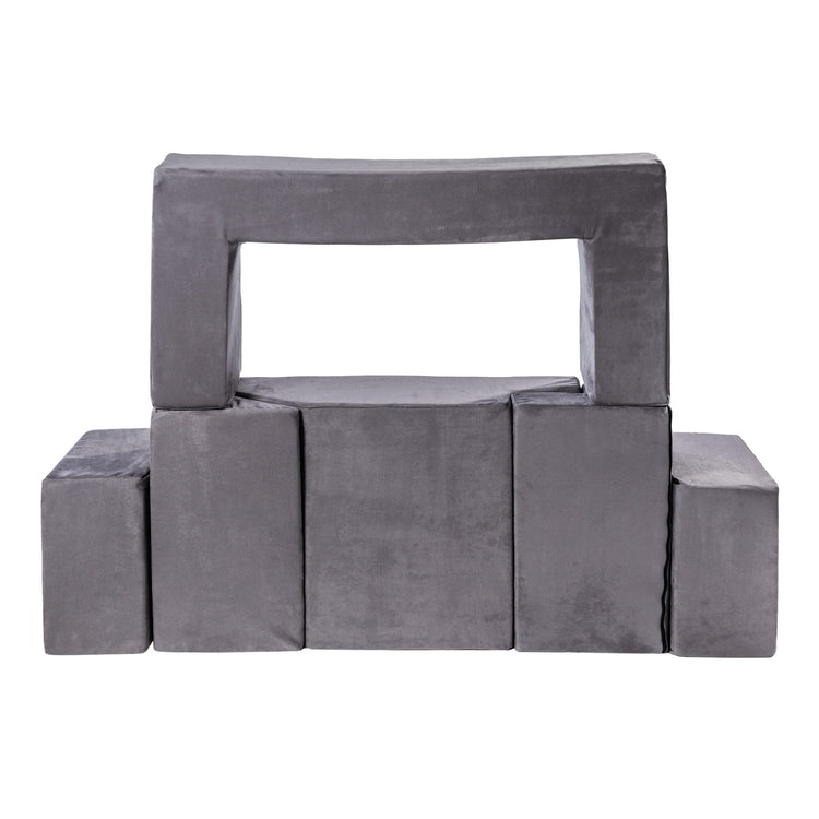 MeowBaby® Velvet Bricks Set - Multifunctional Playground for Children - Grey