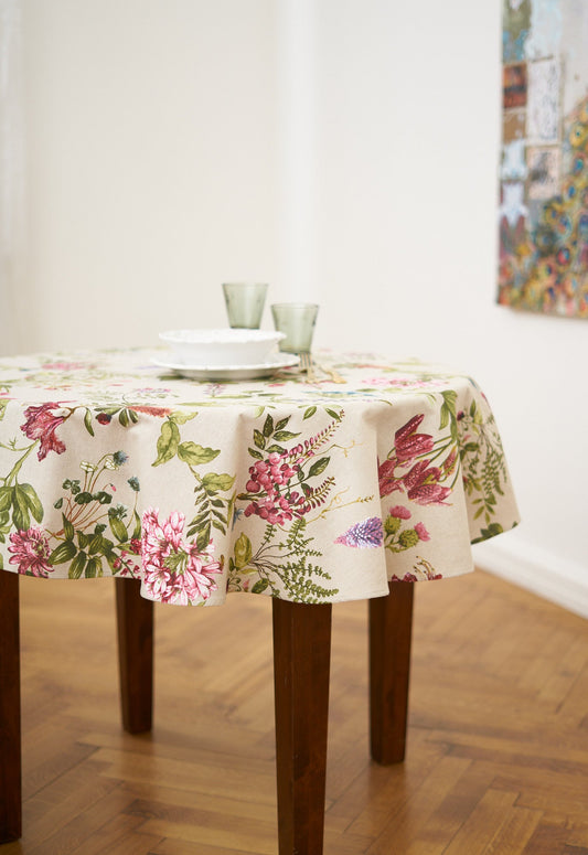 Round Floral Tablecloth - Botanico