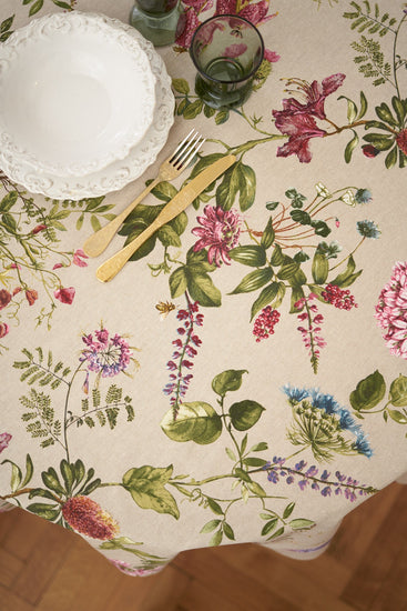 Round Floral Tablecloth - Botanico