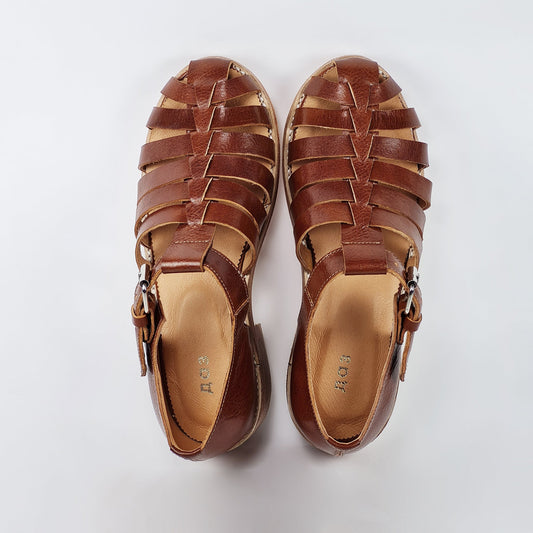 Handmade Leather Fisherman Sandals - Brown