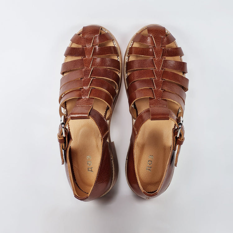 Handmade Leather Fisherman Sandals - Brown