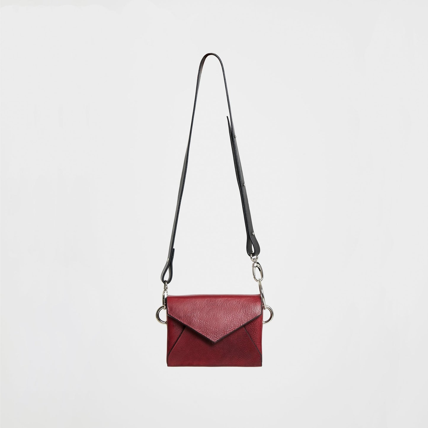 Handmade Leather Envelope Bag - Burgundy