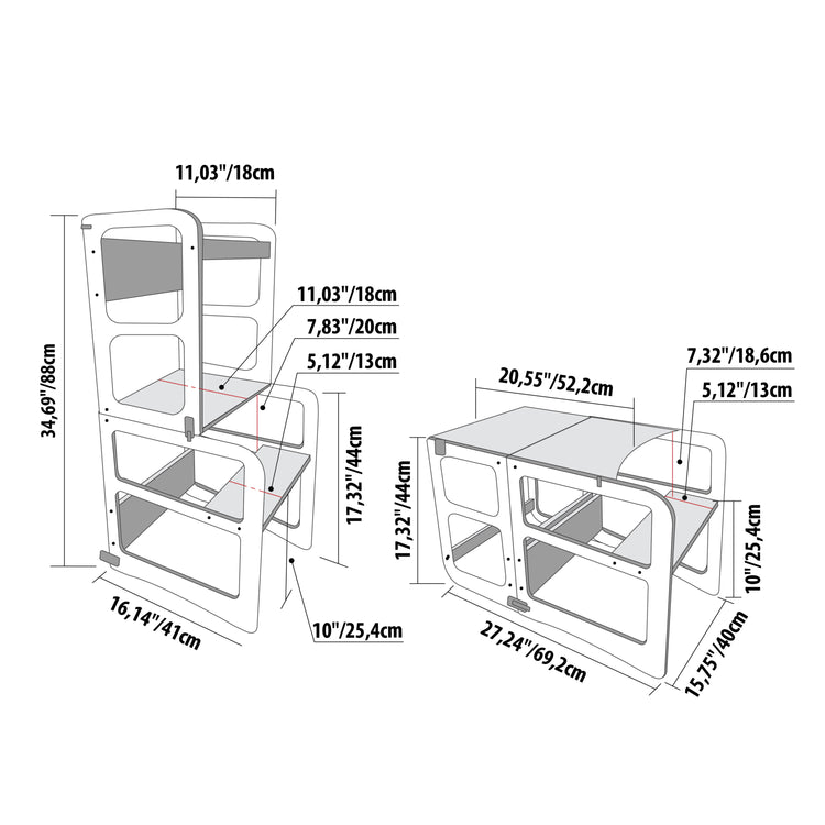 2in1 Kitchen Tower / Table & Chair