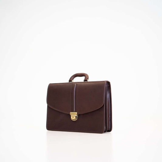 Leather Briefcase No. 99 - Dark Brown