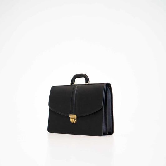 Leather Briefcase No. 99 - Black