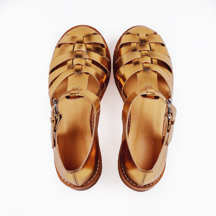 Handmade Leather Fisherman Sandals - Golden