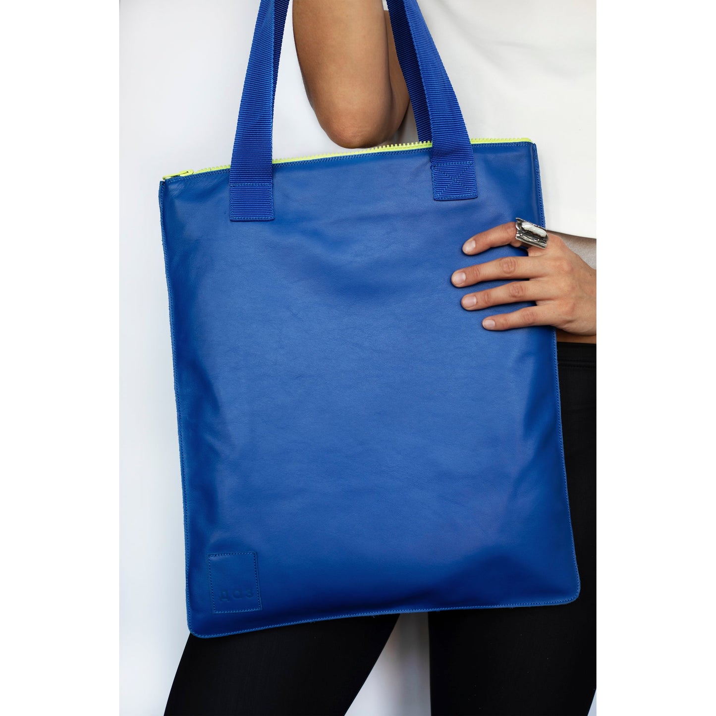 Handmade Leather Tote - Royal Blue