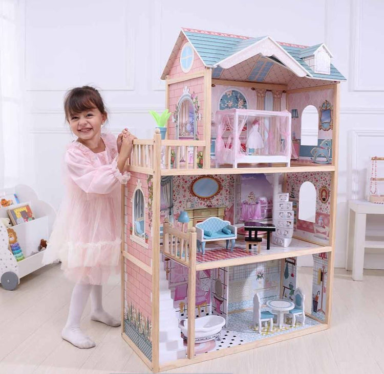 Wooden Dollhouse Emily with LED Lights