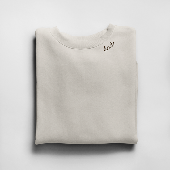 Embroidered Collar Organic Cotton Sweatshirt "Dad"