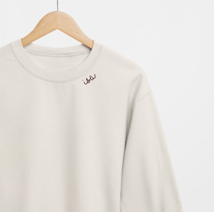 Embroidered Collar Organic Cotton Sweatshirt "Isä" (FIN)