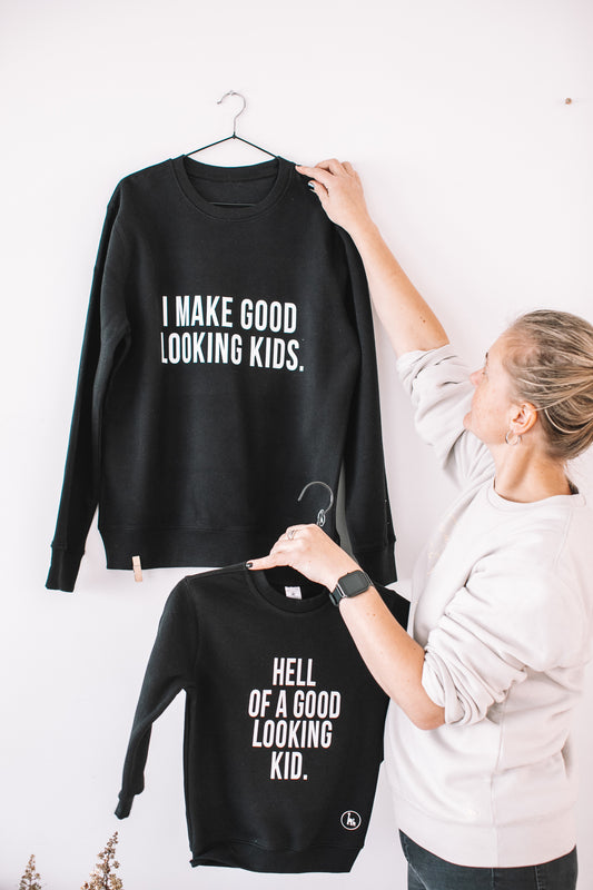 Matching Sweatshirts For Dad and Kid - Black