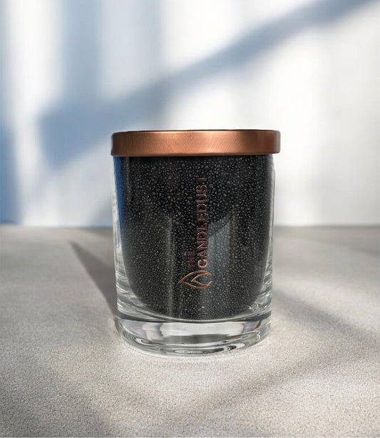 Unscented Powder Candle in Glass - Black 160g