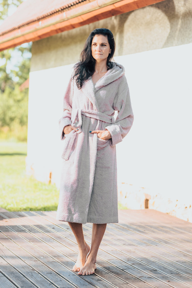 Unisex Hooded Bathrobe - Cotton Terry