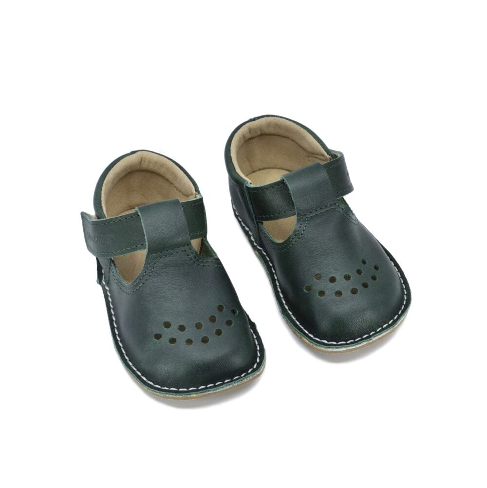 Leather Kids' Shoes Lusti - Dark Green