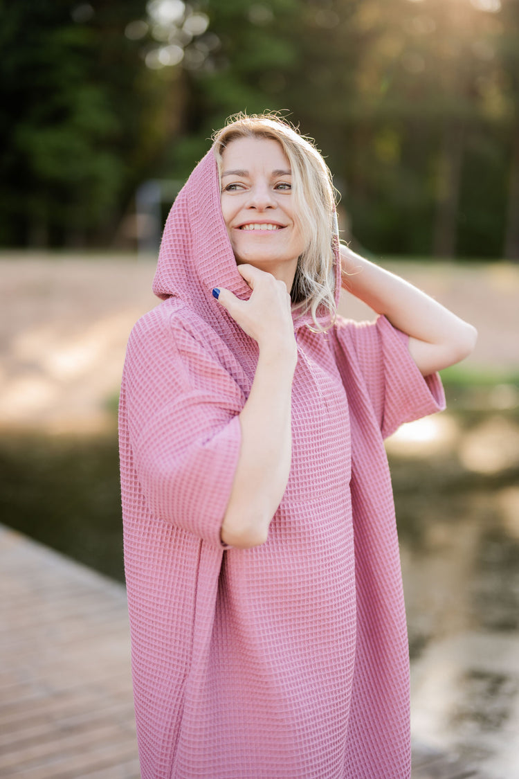 Surf Poncho - Cotton Waffle