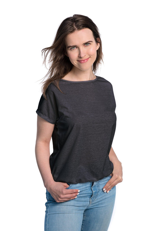 Tan-Through T-Shirt - Dark Grey