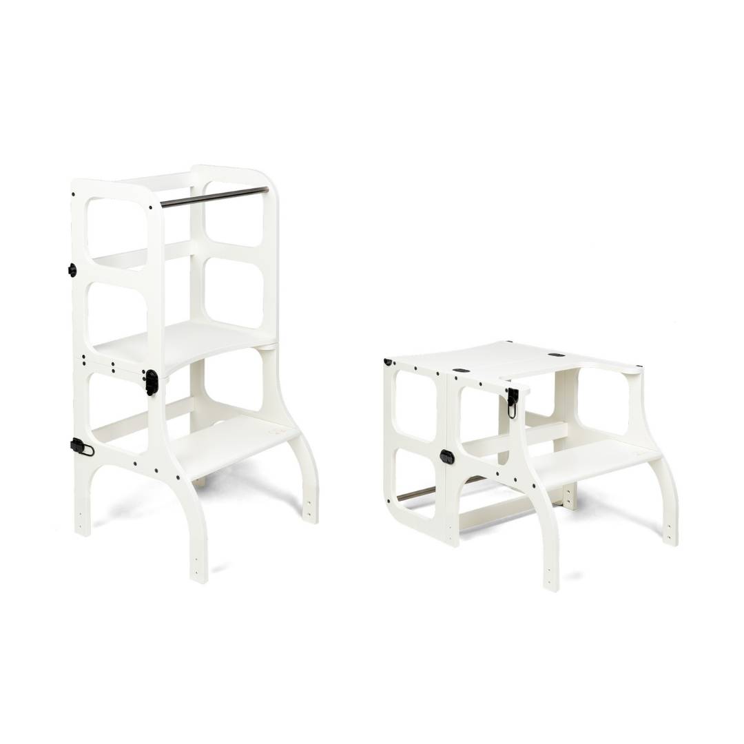 STEP'n'SIT® Convertible 2-in-1 Helper Tower/Table - White