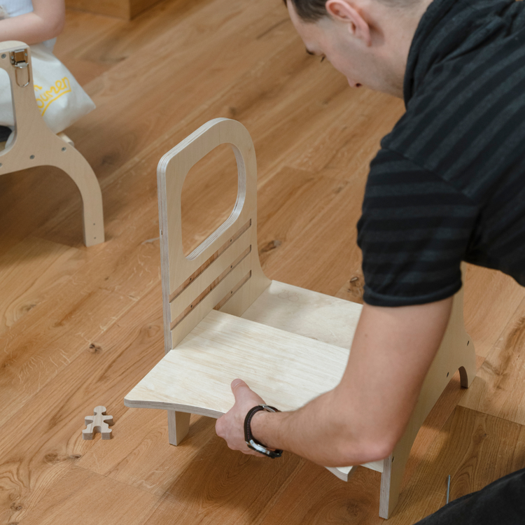 MIIMO® Adjustable Height Step Stool - Natural Wood