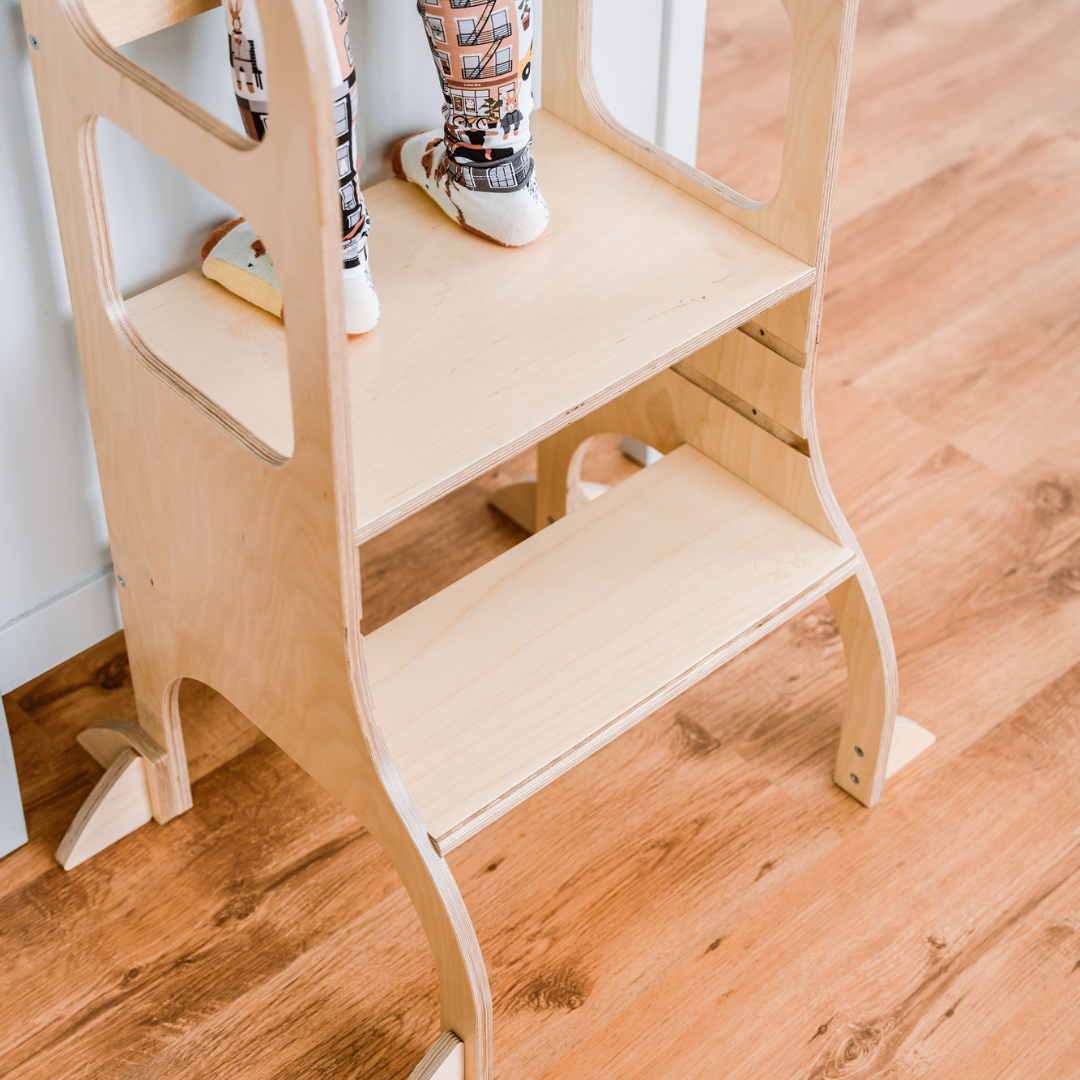 STEP UP Adjustable Height Helper Tower - Natural Wood