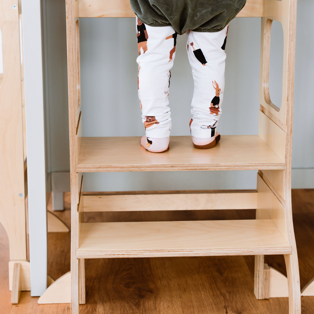 STEP UP Adjustable Height Helper Tower - Natural Wood