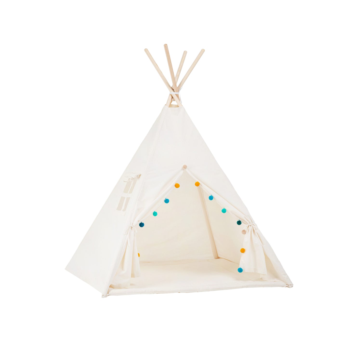 Teepee Tent Set - Rainbow Pom-Pom