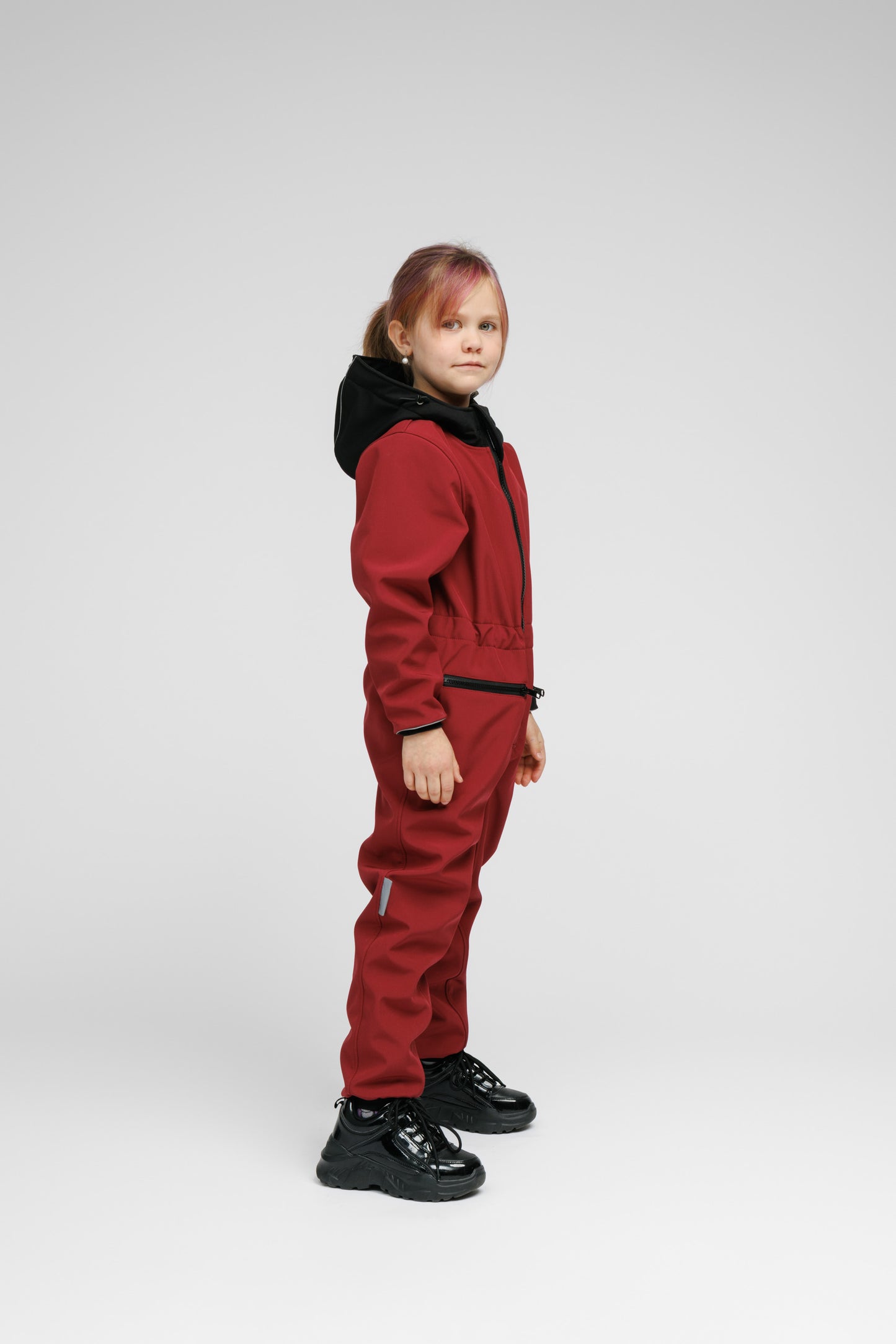 Softshell Onesie for Kids - SUNSET RED