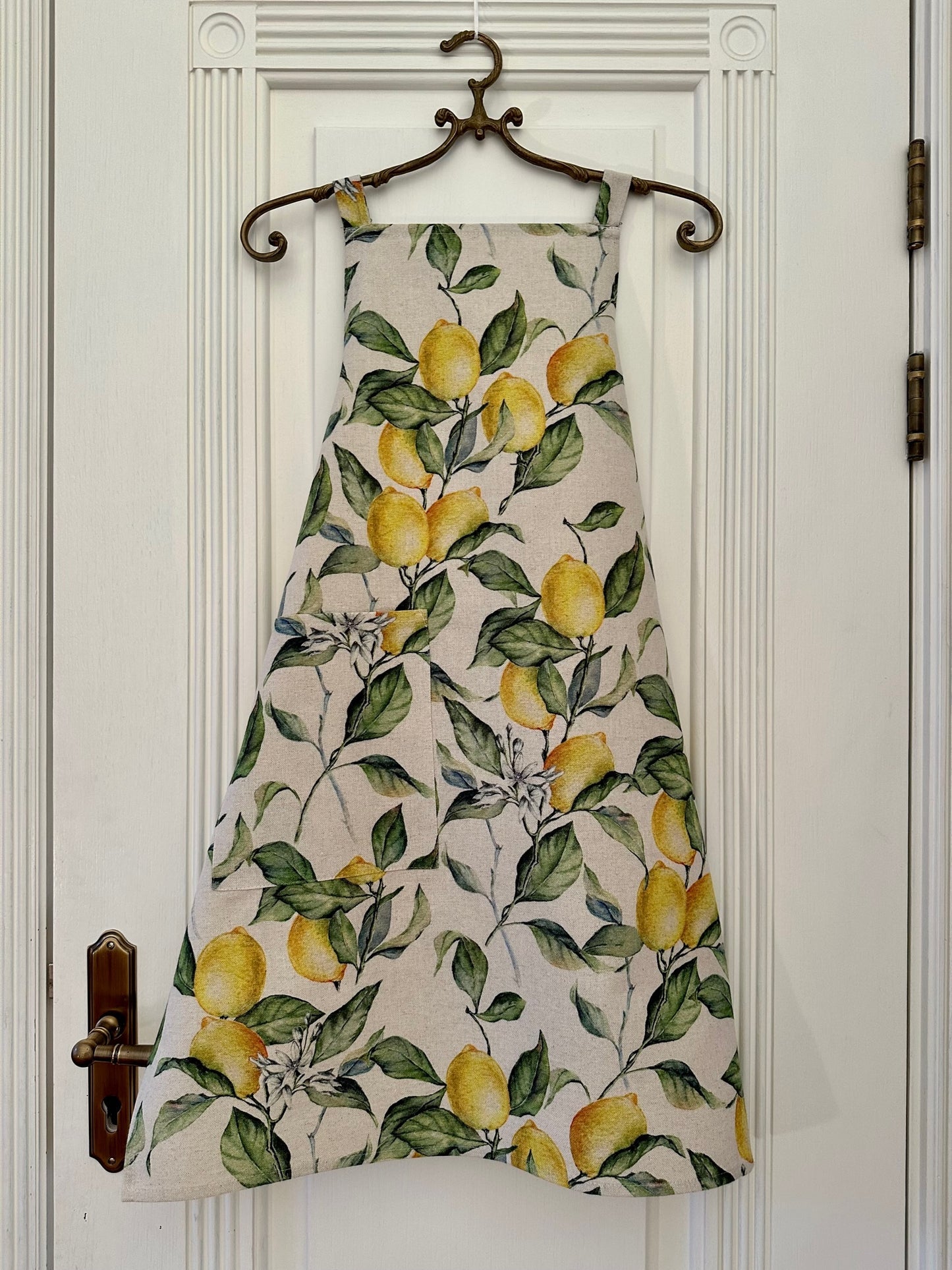 Ladies' Apron Simple - Lemon Linen