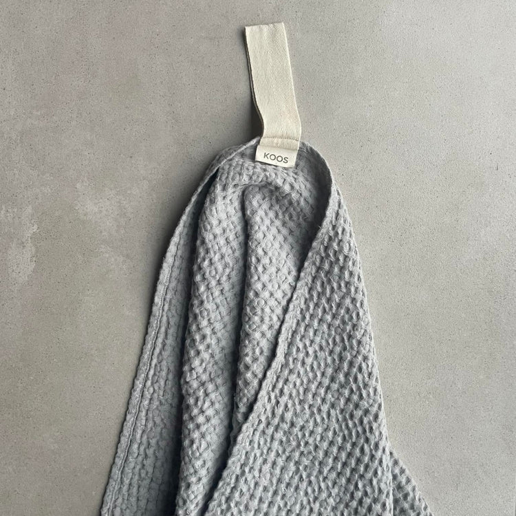 Big Linen Towel - Gray Waffle Fabric