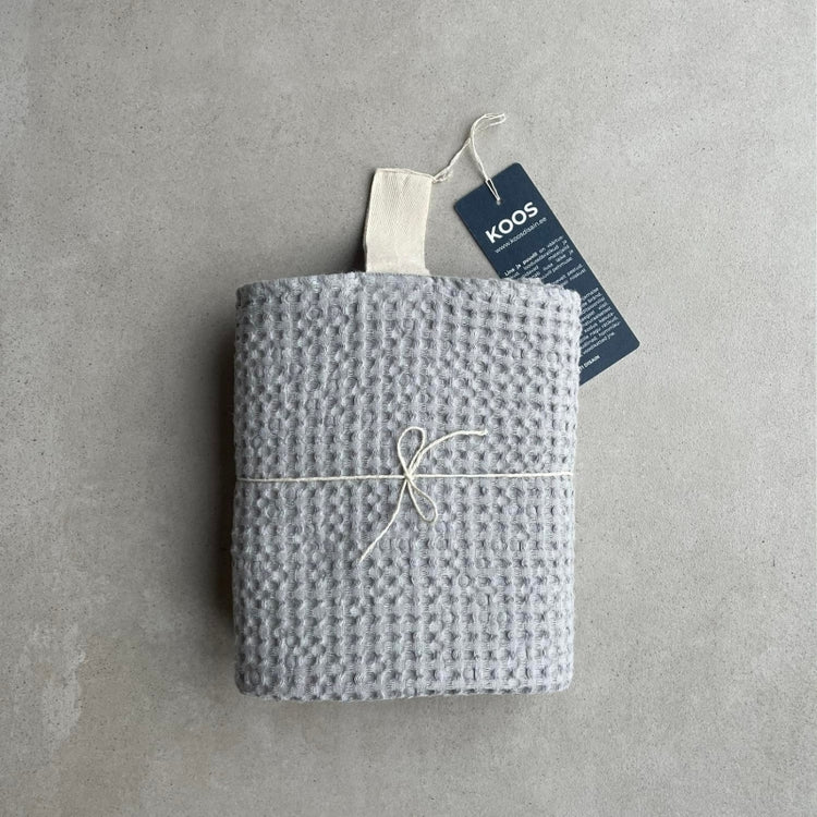 Big Linen Towel - Gray Waffle Fabric