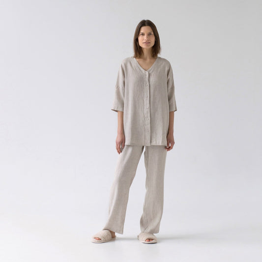 Linen Primrose Loungewear Set - Melange