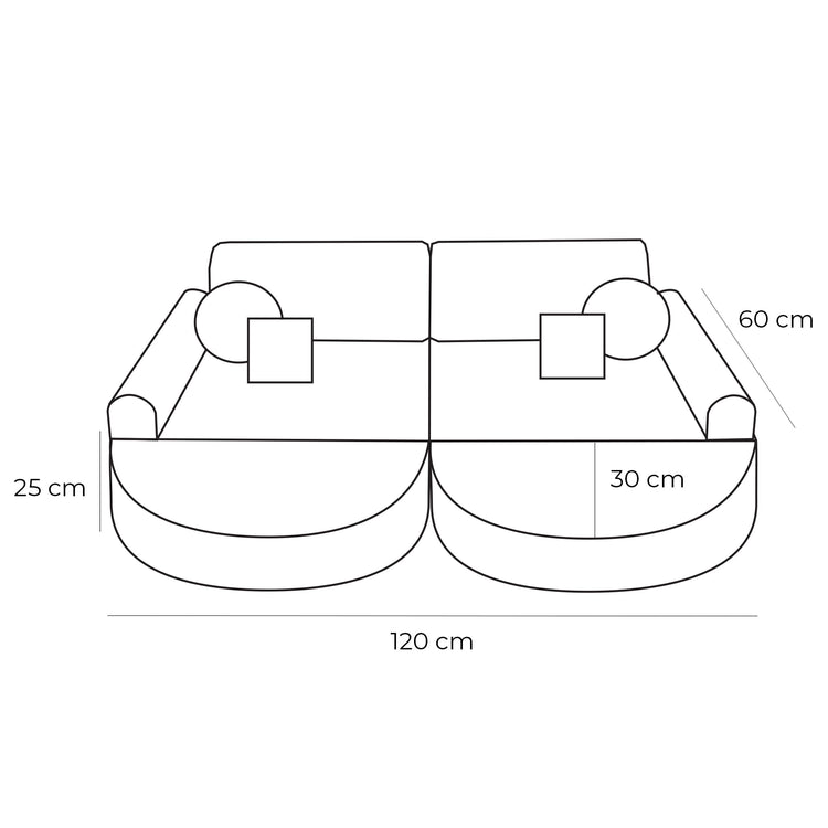 Medium Modular Sofa for Kids - Aesthetic Ecru Plus