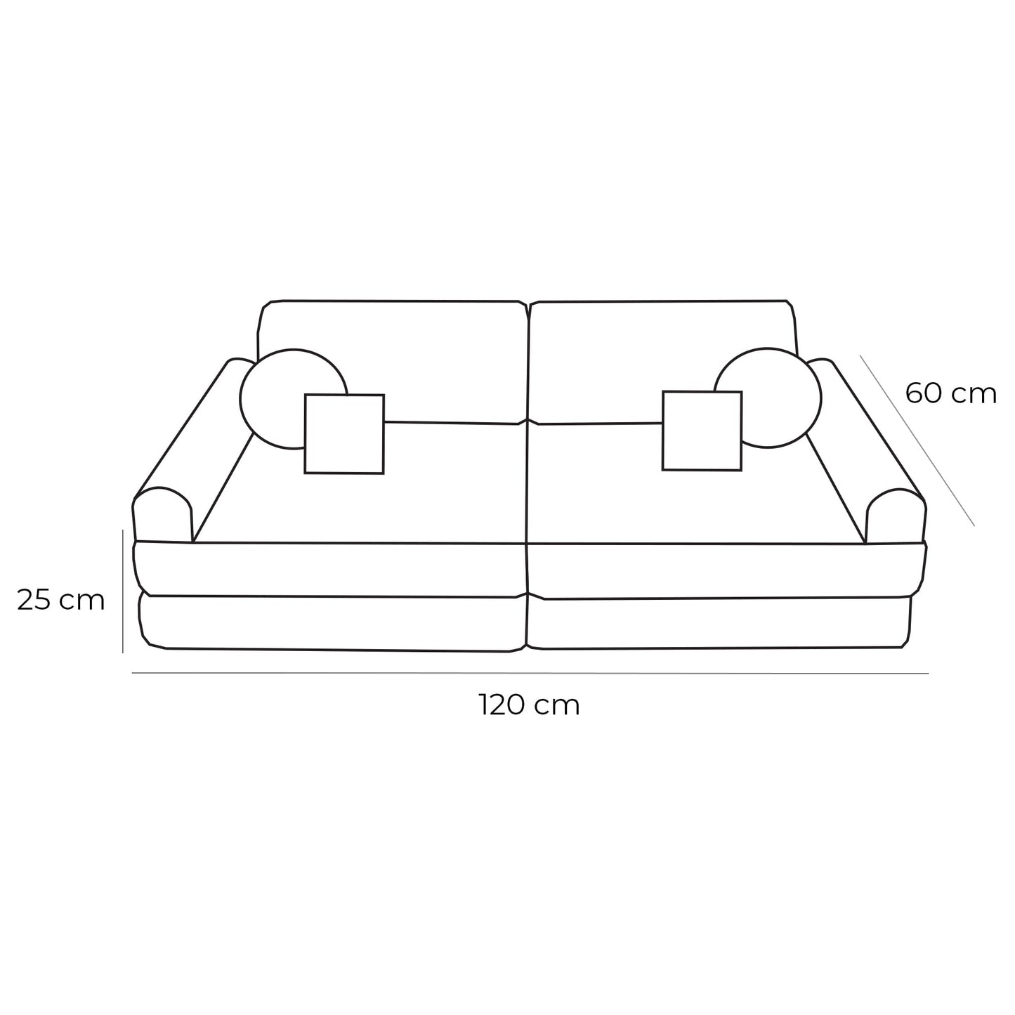 Medium Modular Sofa for Kids - Aesthetic Turquoise