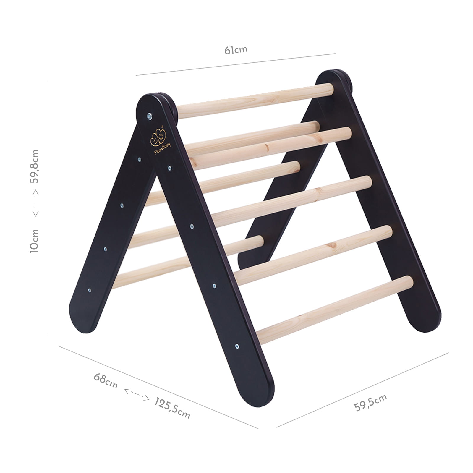 Wooden Pikler climbing Ladder - Black