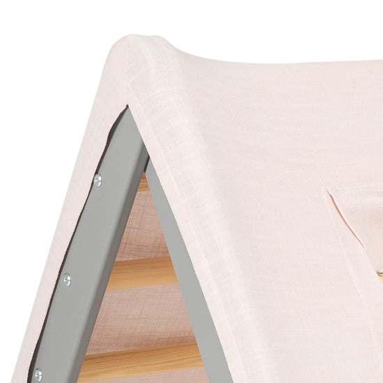 Grey Ladder House With a Pink Cover