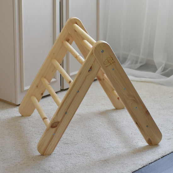 Wooden Pikler Climbing Ladder - Natural Wood