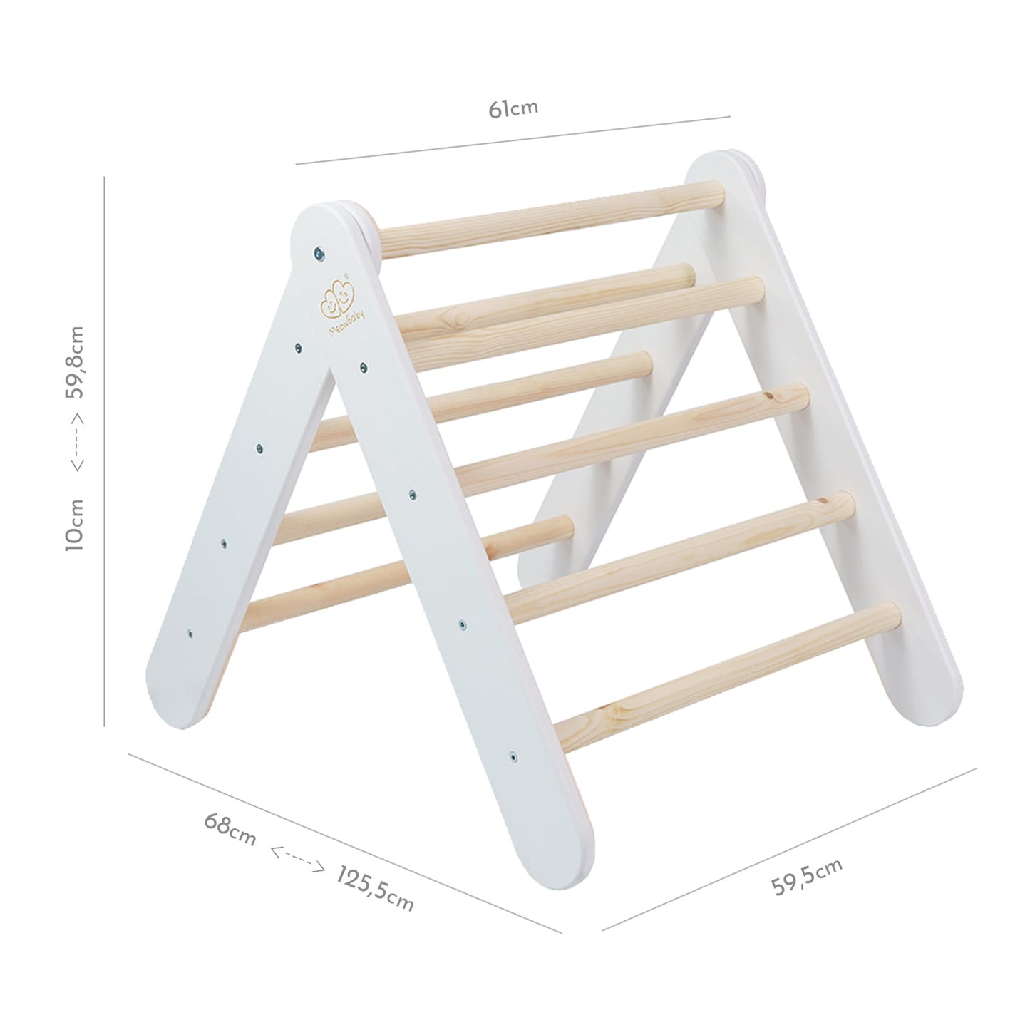 Large Wooden Pikler Ladder - White