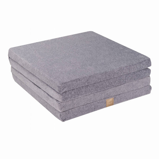 Play Mat for Kids - Square Light Grey Velvet