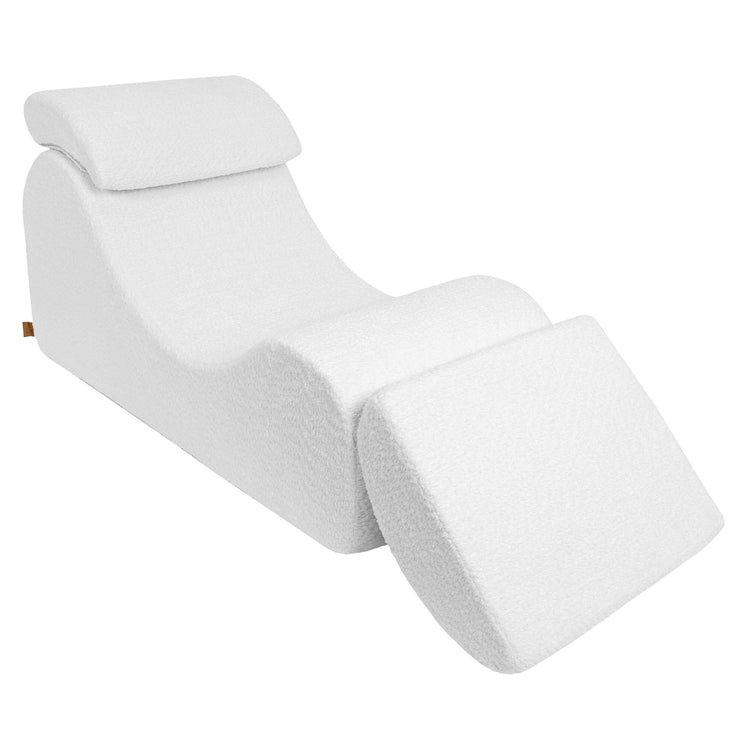 Wave Lounger - White Boucle