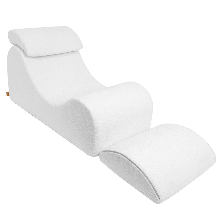 Wave Lounger - White Boucle