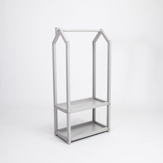 House Shaped Clothing Rack with Storage