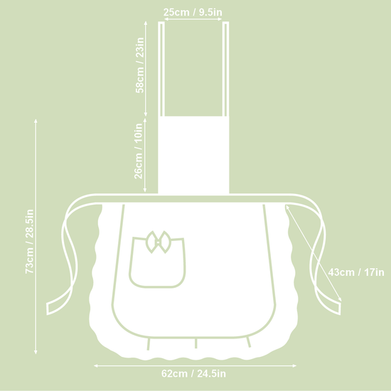 Ladies' Apron with Ruffles and Pocket - Botanico