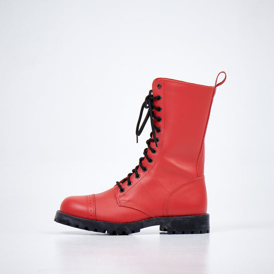 516 aka High Aviator Boots - Red