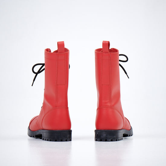 516 aka High Aviator Boots - Red