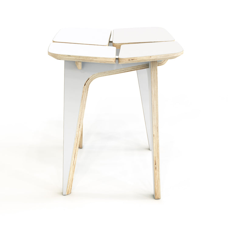 Woodpecker Wooden Stool - White