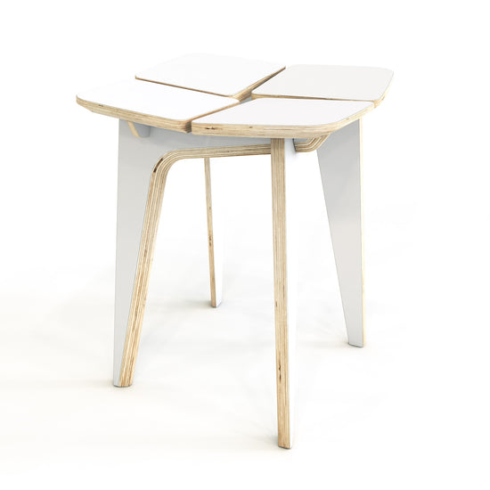 Woodpecker Wooden Stool - White