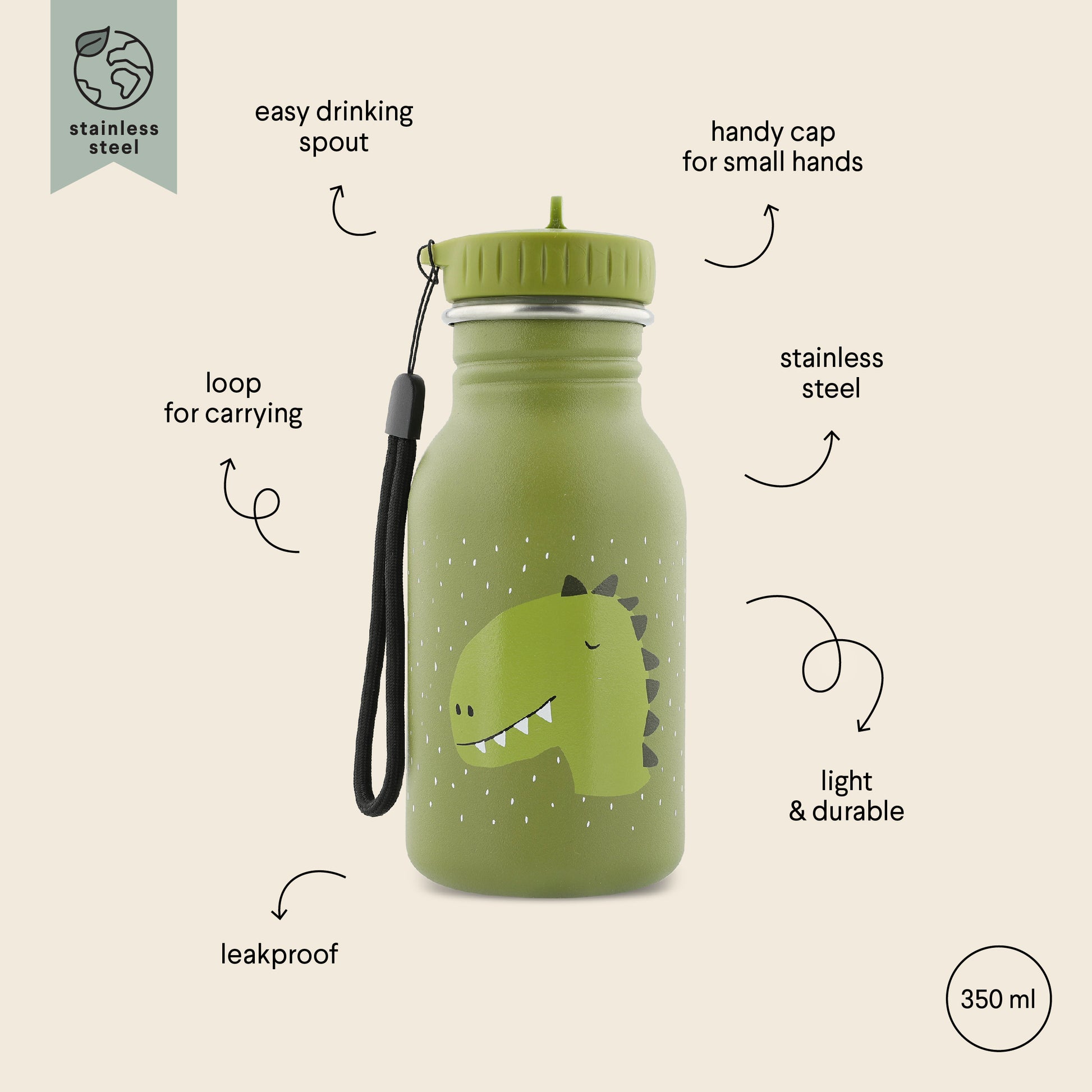 Stainless Steel Bottle 350 ml - Mr Dino