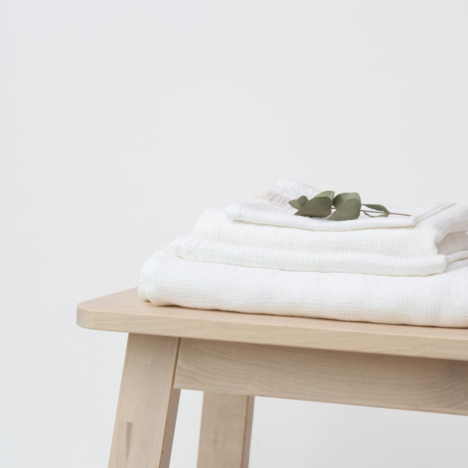 Honeycomb Fine Waffle Towel - White