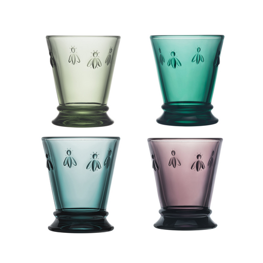 Bee Water Glasses Set of 4 Colors, 250ml