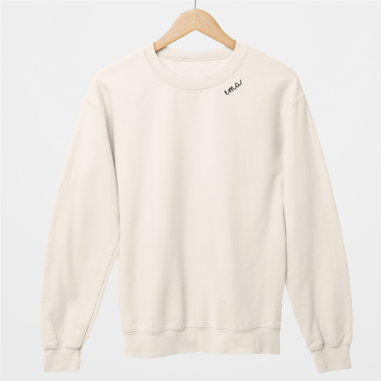 Embroidered Collar Organic Cotton Sweatshirt "Ema" (EE)